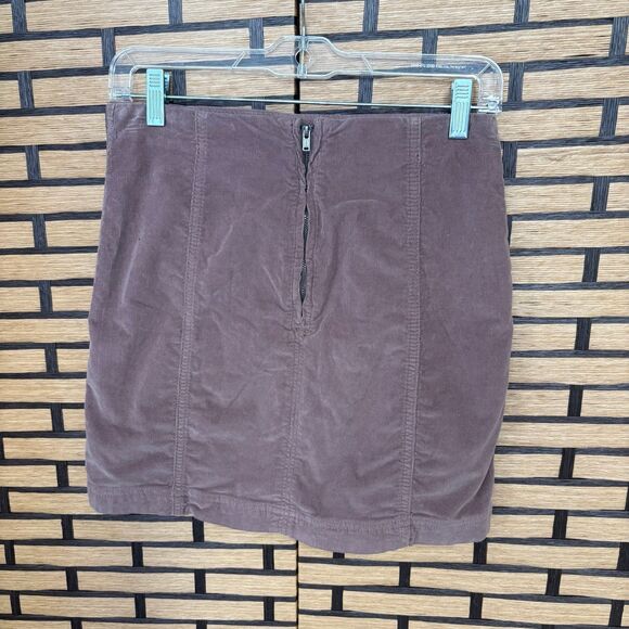 Free People Tan Modern Femme Corduroy Mini Skirt Size 6 - Picture 3 of 6